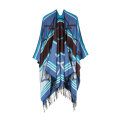 Abstract Stripe Geometric Graph Shawl Vintage Tassels Tribal Cardigan Scarves Stole